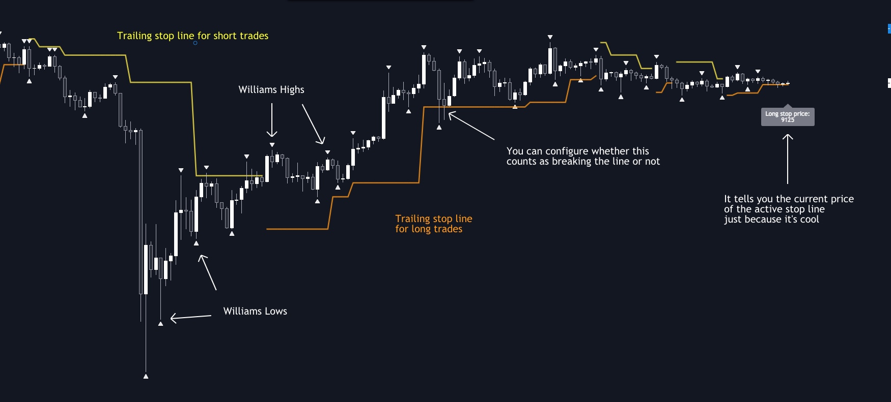 Williams Trailing Stop indicator with explanation